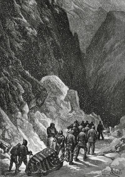 Begräbnis von Kapitän Charles Francis Hall (1821-1871), amerikanischer Entdecker, Grönland, November 1871, Polaris-Expedition von Blaise Nicolas Le Sueur