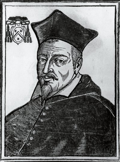 Porträt von Pierre de Bérulle (1575-1629), französischer katholischer Theologe und Kardinal, Druck von Blaise Nicolas Le Sueur
