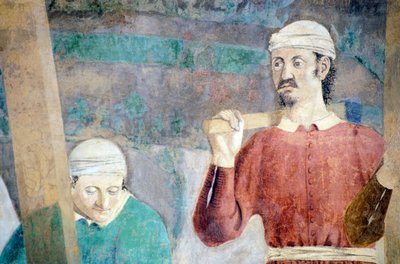 (Detail) Die Legende vom Wahren Kreuz: Entdeckung und Verifizierung des Wahren Kreuzes von Piero della Francesca