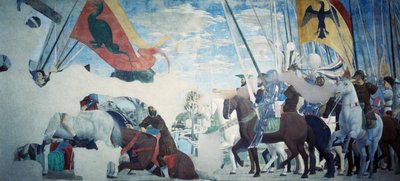 Detail aus der Legende vom Wahren Kreuz, das den Sieg von Konstantin zeigt von Piero della Francesca