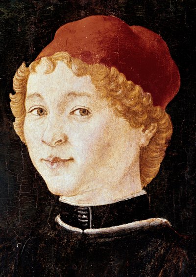Porträt eines jungen Mannes mit rotem Hut von Piero della Francesca