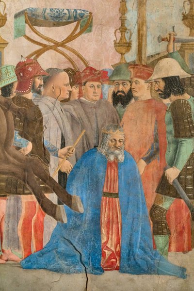 Die Schlacht von Heraklius und Chosroes: Hinrichtung von König Chosroes (Detail) von Piero della Francesca