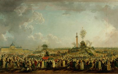 Feier des höchsten Wesens auf dem Champs de Mars in Paris am 20. Prairial, Jahr 11 (Öl auf Leinwand) von Pierre Antoine (attr. to) Demachy