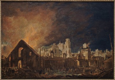 La Foire Saint-Germain während des Feuers (Nacht vom 16. auf den 17. März) von Pierre Antoine Demachy