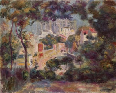 Die Gärten von Montmartre mit Blick auf Sacré-Coeur im Bau von Pierre-Auguste Renoir