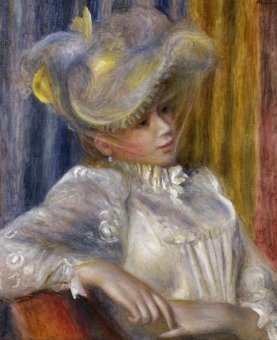 Frau mit Hut von Pierre-Auguste Renoir