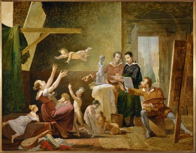 Das Atelier von Francesco Albani von Pierre-Jérôme Lordon