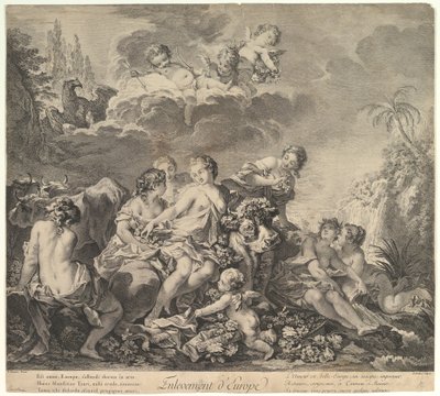 Die Entführung Europas, 18. Jahrhundert von Pierre Alexandre Aveline