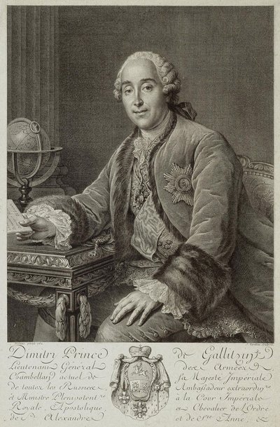 Porträt von Prinz Dmitriy Mikhailovich Golitsyn 1721-1793, 1762 von Pierre Alexandre Tardieu