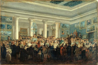 Öffentlicher Verkauf von Gemälden, um 1785 von Pierre Antoine Demachy