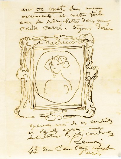 Autographenbrief an Dr. Fritz Thurneyssen, Paris und Les Collettes, 24. Juni 1908 von Pierre Auguste Renoir