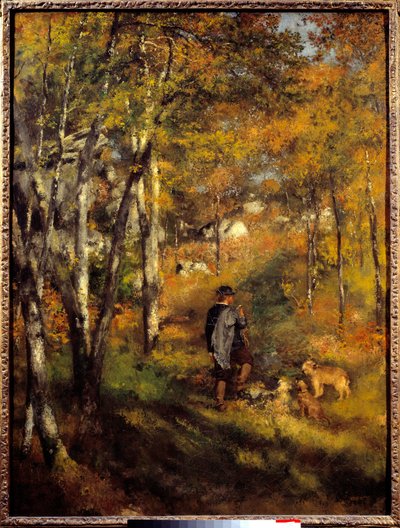 Jules Lecoeur und seine Hunde im Wald von Fontainebleau. Gemälde von Pierre Auguste Renoir (1841-1919) von Pierre Auguste Renoir