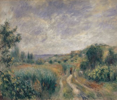 Landschaft bei Essoyes Landschaft mit zwei Figuren auf dem Gras von Pierre Auguste Renoir
