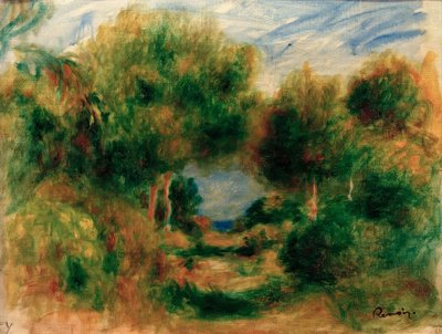 Ausgang des Waldes, Meer im Hintergrund von Pierre Auguste Renoir