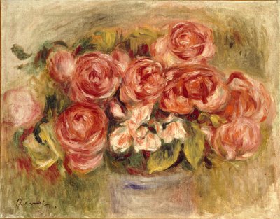 Stillleben mit Rosen in einer Vase von Pierre Auguste Renoir