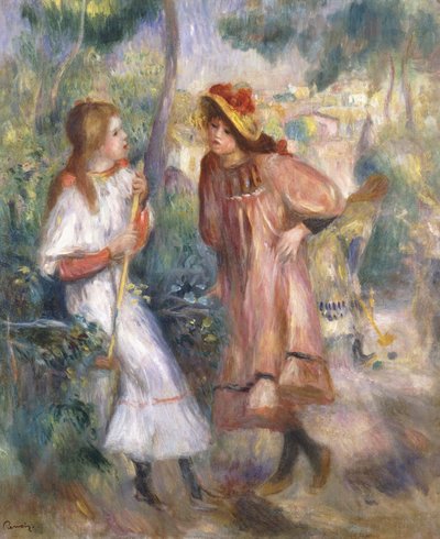 Zwei Mädchen im Garten von Montmartre von Pierre Auguste Renoir