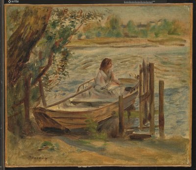 Junge Frau in einem Boot von Pierre Auguste Renoir