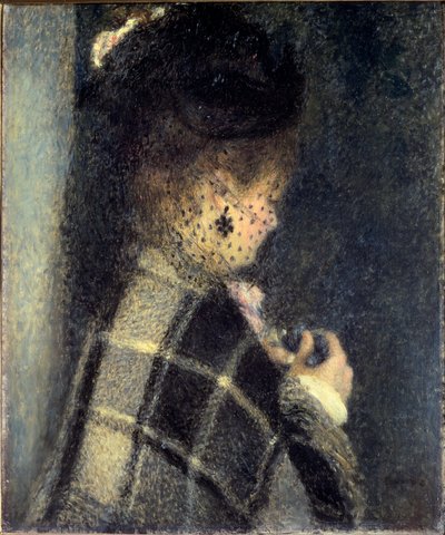 Junge Frau mit einem kleinen Schleier, ca. 1870 von Pierre Auguste Renoir