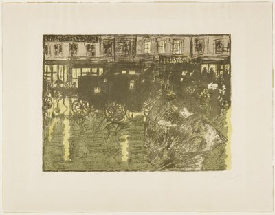 Straße bei Nacht im Regen, ca. 1896-1897 (veröffentlicht 1899) von Pierre Bonnard