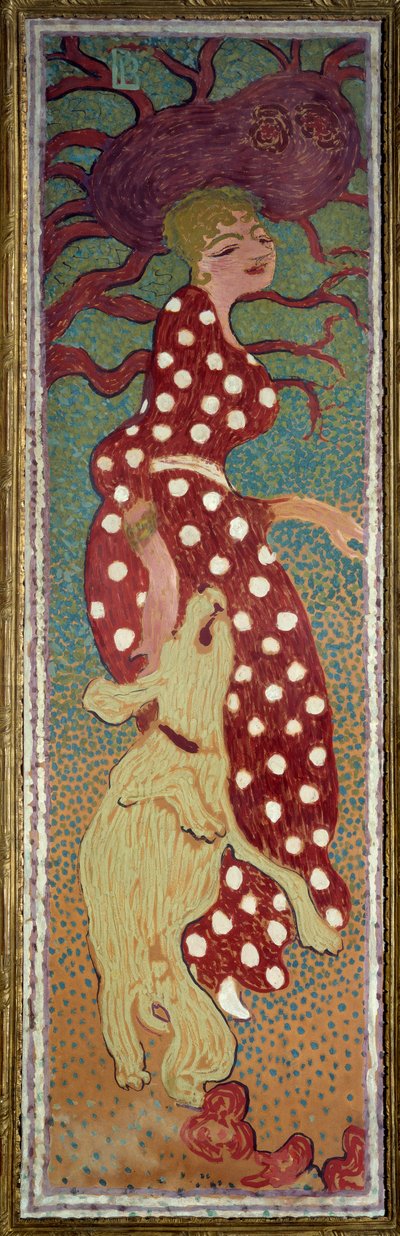 Frau im Kleid mit weißen Punkten (1891) von Pierre Bonnard