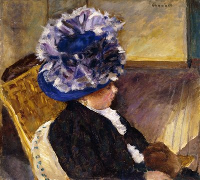 Junge Frau mit blauem Hut von Pierre Bonnard