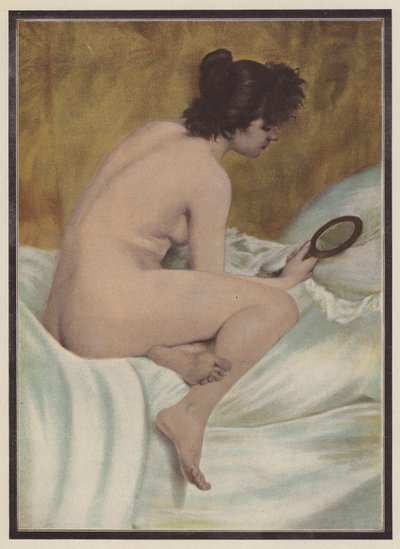 Das Erwachen, Frau mit Spiegel von Pierre Carrier Belleuse