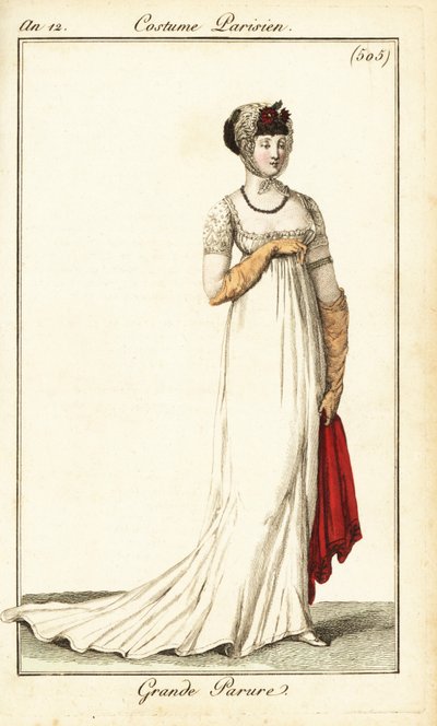 Frau in Abendgarderobe, gezeichnet in der Oper, Paris von Pierre Charles Baquoy