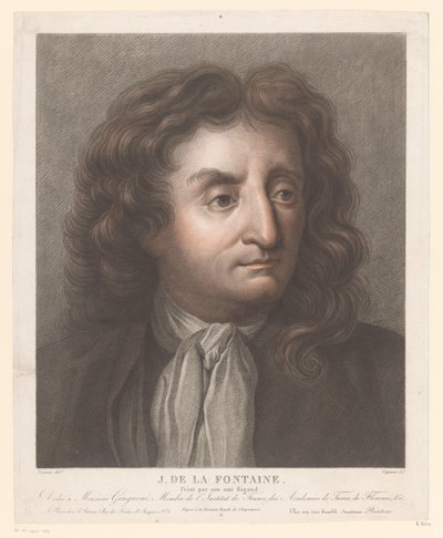 Porträt von Jean de La Fontaine von Pierre Charles Coqueret