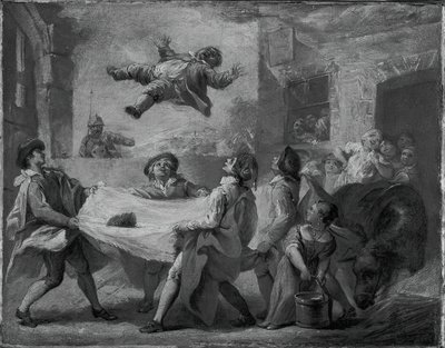 Sancho Panza wird in einer Decke geworfen, 1723-1724 von Pierre Charles Tremolieres