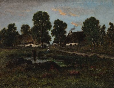 Häuser in der Nähe von Larchant, undatiert von Pierre Etienne Theodore Rousseau