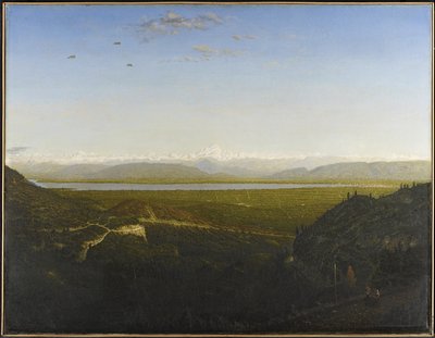Blick auf den Mont Blanc, gesehen von La Faucille, ca. 1865 von Pierre Etienne Theodore Rousseau