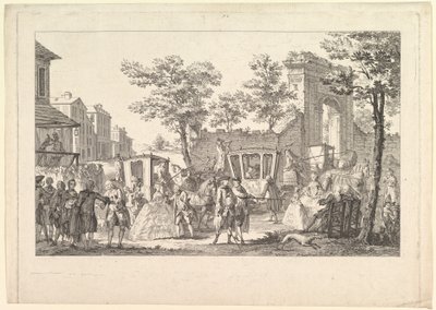 Tafel der Modeporträts, 1760-61 von Pierre Francois Courtois