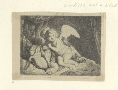 Ruhender Amor von Pierre François Basan (workshop of)