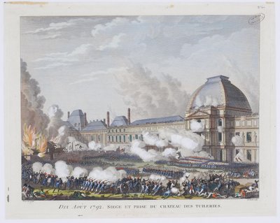 Der Sturm auf den Tuilerienpalast am 10. August 1792, ca. 1800 von Pierre Gabriel Berthault