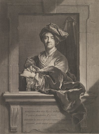 Porträt von Hyacinthe Rigaud, 1721 von Pierre Imbert Drevet