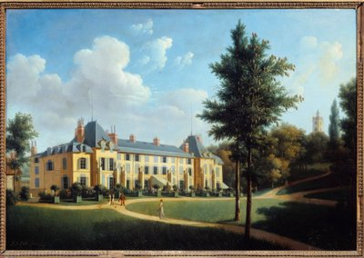 Erstes Kaiserreich: „Ansicht des Schlosses von Malmaison, Fassade zum Park“ von Pierre Joseph Petit