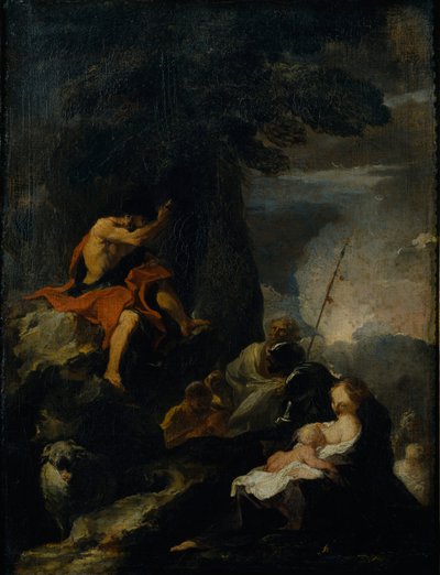 Johannes der Täufer predigt in der Wüste von Pierre Louis Cretey or Cretet