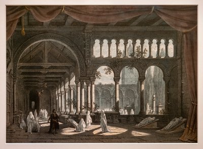 Robert der Teufel, Dekorationen für das zweite Gemälde von Akt III. 1831. Lithographie von Pierre Luc Charles Ciceri