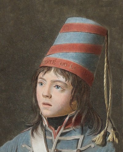 Joseph Bara (1779-1793) - Joseph Bara oder Barra (1780-1793) ist ein Heldenkind der Französischen Revolution, das in der Vendée für die Republik kämpfte. Gravur von Pierre Michel Alix (1762-1817) von Pierre Michel Alix