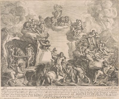 Die Prima Macchina für die Chinea von 1738: Allegorie der königlichen Vorsehung von Pierre Parrocel