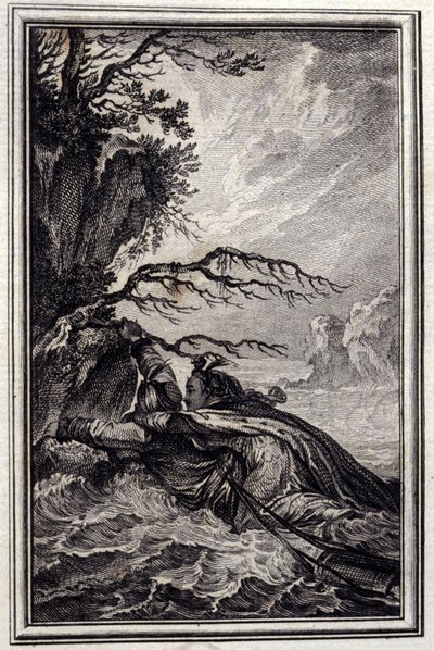 La fiancée du roi de Garbe - in „Tales et nouvelles en vers“ von Jean La Fontaine. 1776. Illustration von P.P. Choffard von Pierre Philippe Choffard