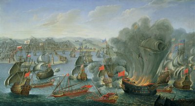 Seeschlacht mit der spanischen Flotte von Pierre Puget