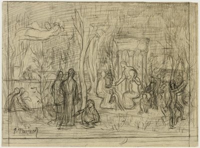 Kompositionsstudie für Der heilige Hain, geliebt von den Künsten und den Musen von Pierre Puvis de Chavannes