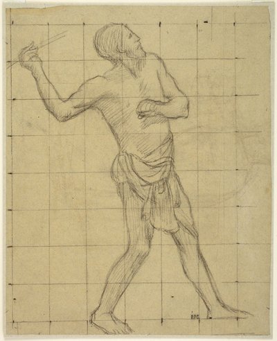 Picardischer Lanzenträger, Studie für Pro Patria Ludus, Amiens, Musée de Picardie von Pierre Puvis de Chavannes
