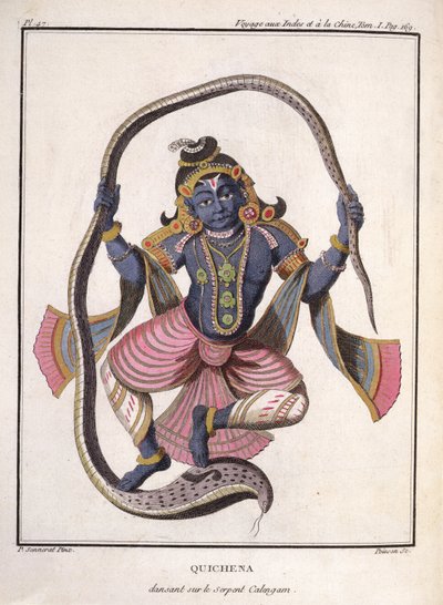 Krishna tanzt auf der Kaliya-Schlange, aus 
