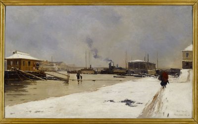 Der niedrige Hafen der Tolbiac-Brücke während der Flut von Pierre Vauthier