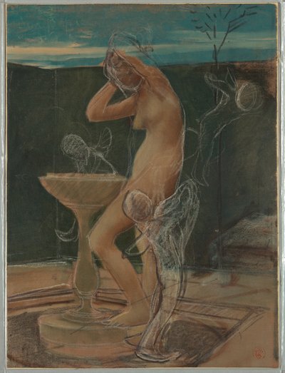 Studie einer Frau beim Baden, Ende des 19. Jahrhunderts von Pierre Victor Galland