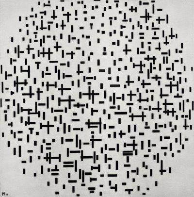 Komposition in Linie (Linienkomposition) von Piet Mondrian