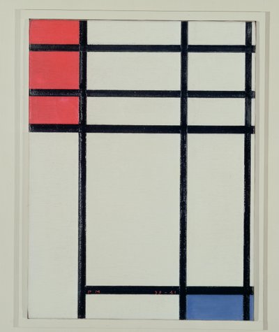 Komposition in Rot, Blau und Weiß (Nr. II) von Piet Mondrian