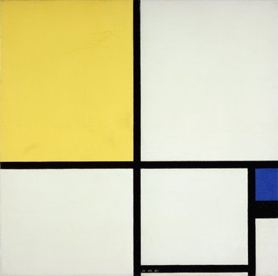 Komposition mit Blau und Gelb von Piet Mondrian